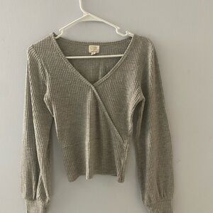 Gray Women's Waffle Top